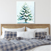 Elegante Natuur Snowy Spruce Wall Hanging Canvas Afdruk (Insitu (Slaapkamer))