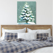 Elegante Natuur Snowy Spruce Wall Hanging Canvas Afdruk (Insitu (Slaapkamer))