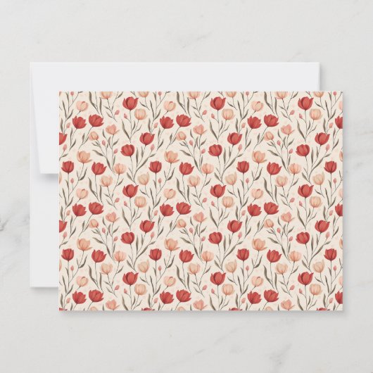 Elegante natuur tulp bloem bruiloft RSVP kaart (Achterkant)