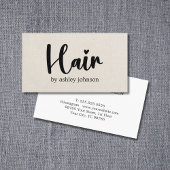 Elegante natuurlijke Beige Bold Heart Hair Salon Visitekaartje