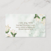 Elegante natuurlijke bloem witte groene zachte Wat Visitekaartje (Achterkant)