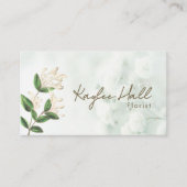 Elegante natuurlijke bloem witte groene zachte Wat Visitekaartje (Voorkant)