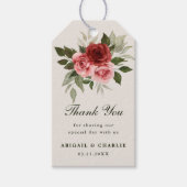 Elegante natuurlijke bloemenbruiloft bedankt cadeaulabel (Voorkant)