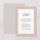 Elegante natuurlijke bruiloft gast details informatiekaartje (Voorkant / Achterkant)