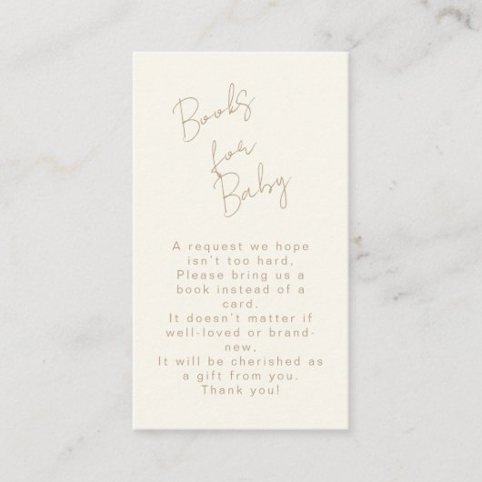 Elegante natuurlijke clam shell boeken voor Baby s Informatiekaartje (Voorkant)