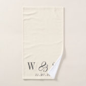 Elegante natuurlijke crème initiaal bruidsparen bad handdoek (Handdoek)