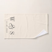 Elegante natuurlijke crème initiaal bruidsparen bad handdoek (Handdoek)