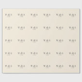 Elegante natuurlijke crème initiaal bruidsparen cadeaupapier (Vlak)