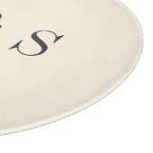 Elegante natuurlijke crème initiaal bruidsparen snijplank (Hoek)