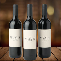 Elegante natuurlijke crème initiaal bruidsparen