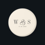 Elegante natuurlijke crèmekleurige initiële huweli magneet<br><div class="desc">Elegant natuurlijk crèmekleurig initieel huwelijkskoppel</div>