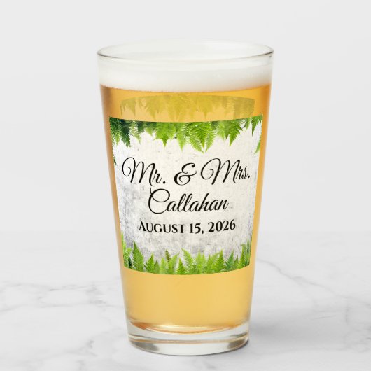 Elegante natuurlijke varens romantische bladeren b glas (Voorkant gevuld)