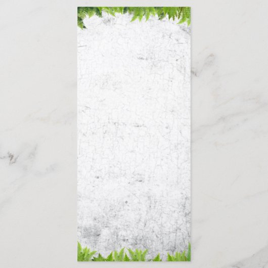 Elegante natuurlijke varens romantische bladeren b menu (Achterkant)