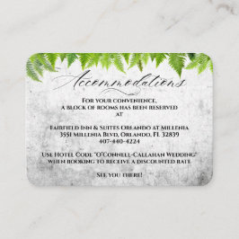 Elegante Natuurlijke Varens Trouwaccommodatie Informatiekaartje