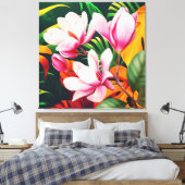 ELEGANTE NATUURPLANTBLOEM CANVAS AFDRUK (Insitu (Slaapkamer))