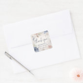 Elegante Nautilus Bruiloft Bridal Shower Bedankje Vierkante Sticker (Envelop)