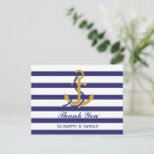 Elegante Nautilus Huwelijks Dankjewel Briefkaart (Staand voorkant)