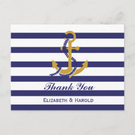 Elegante Nautilus Huwelijks Dankjewel Briefkaart