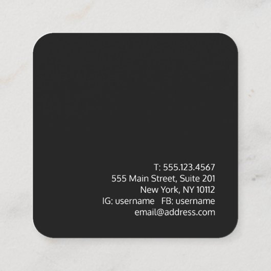 Elegante Nautilus Shell Tropical Vierkante Visitekaartje (Achterkant)