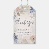 Elegante Nautilus-strand Bruidsdouche Bedankt Cadeaulabel (Voorkant)