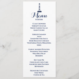 Elegante Nautilus Trouw Lantaarn Wit & Blauw Menu