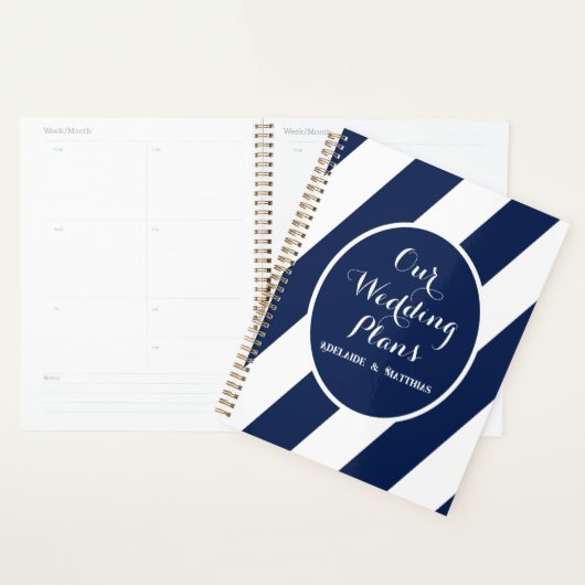 Elegante Nautisch Gestreepte Wedding Planner (Display)