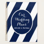 Elegante Nautisch Gestreepte Wedding Planner (Voorkant)