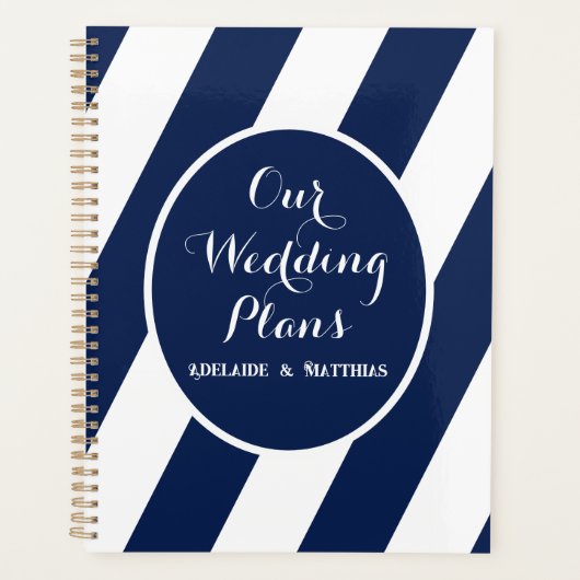 Elegante Nautisch Gestreepte Wedding Planner (Voorkant)