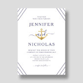 Elegante nautische anker bruiloft kaart