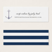 Elegante nautische anker bruiloft website RSVP Mini Visitekaartjes (Voorkant /achterkant)