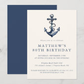Elegante nautische anker volwassen partij uitnodig kaart (Voorkant / Achterkant)
