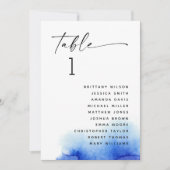 Elegante nautische blauwe oceaan bruiloft zitgrafi kaart (Voorkant)