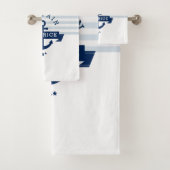 elegante nautische blauwe strepen bad handdoek (Insitu)