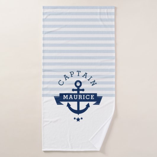 elegante nautische blauwe strepen bad handdoek (Badhanddoek)