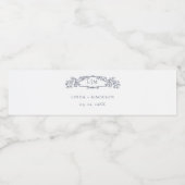 Elegante nautische botanische kam monogram bruilof waterfles etiket (Enkel label)