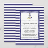 Elegante nautische bruids douche uitnodiging (Voorkant / Achterkant)