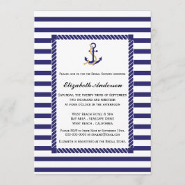 Elegante nautische bruids douche uitnodiging