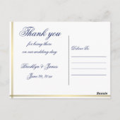 Elegante nautische bruiloft dank u Briefkaarten (Achterkant)