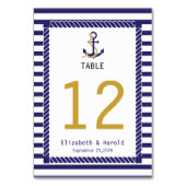Elegante nautische bruiloft marine strepen kaart (Voorkant)
