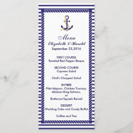 Elegante nautische bruiloft marine strepen Menu
