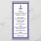 Elegante nautische bruiloft marine strepen Menu (Voorkant)