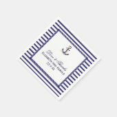 Elegante nautische bruiloft marine strepen servet (Hoek)