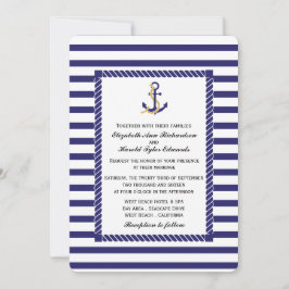 Elegante nautische bruiloft uitnodiging