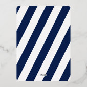 Elegante nautische bruiloft vuurtoren - marine bla folie uitnodiging (Achterkant)