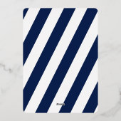 Elegante nautische bruiloft vuurtoren - marine bla folie uitnodiging (Achterkant)