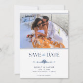 Elegante nautische foto huwelijksaankondiging 'sav save the date (Voorkant)