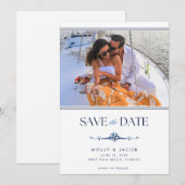 Elegante nautische foto huwelijksaankondiging 'sav save the date (Voorkant / Achterkant)
