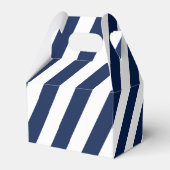 Elegante nautische gestreepte bruiloft - marinebla bedankdoosjes (Achterkant)
