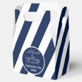Elegante nautische gestreepte bruiloft - marinebla bedankdoosjes (Geopend)