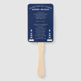 Elegante nautische gestreepte bruiloft - marinebla handwaaier